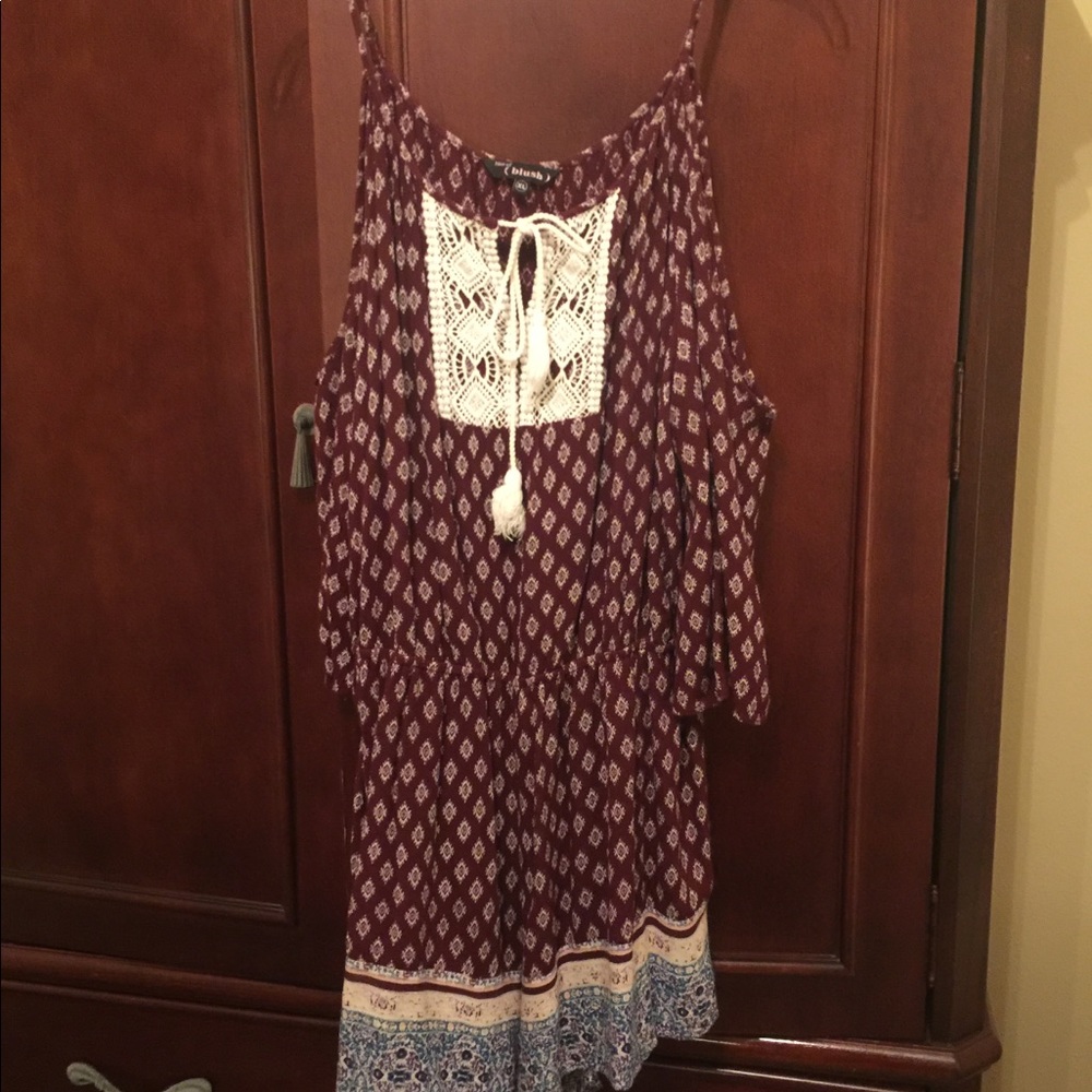 Hint Of Blush Cold Shoulder Romper